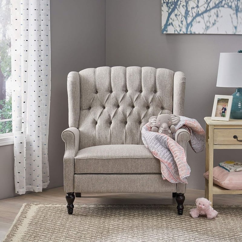 Contemporary One and Half Seater Recliner Chair - Multiple colors available by Christopher Knight Home - Light Grey