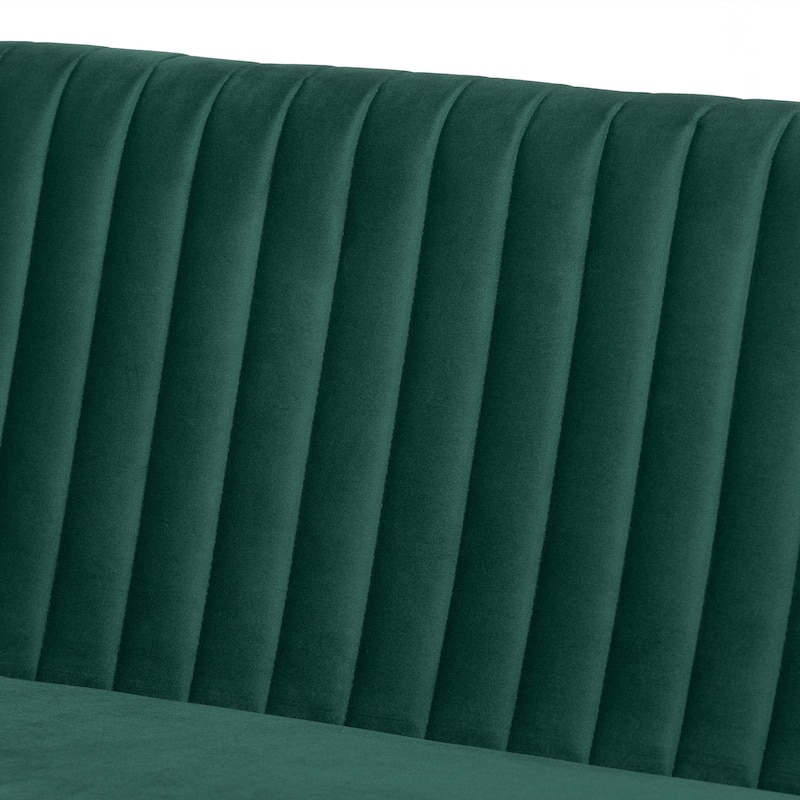 Alvis Mid-Century Emerald Green Velvet Upholstered Wood Dining Nook Set