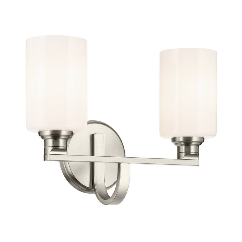 Kichler Lighting Gioe 14.25" 2-Light Vanity Light with Opal Glass in Brushed Nickel