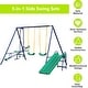 preview thumbnail 6 of 5, 5-in-1 Outdoor Kids Swing Sets w/Swings, Glider, Slide & Teeter Totter
