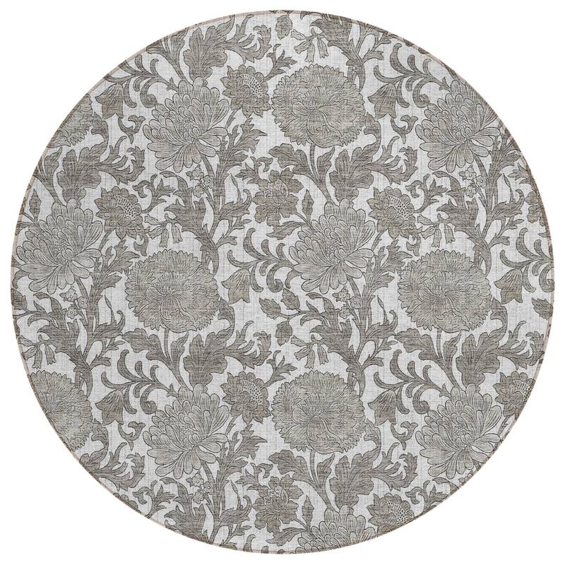 HomeRoots Floral Transitional Rectangle Outdoor Rug