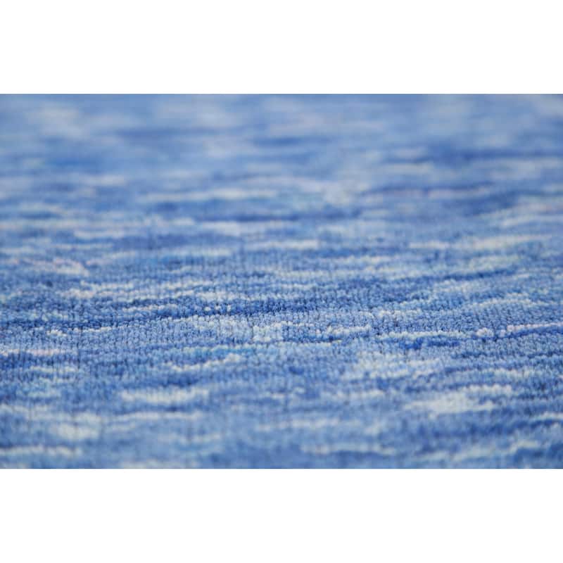 Hand Knotted Oriental 100% Wool Carpet Tribal Tribal Navy Blue & Blues Gabbeh Area Rug - 9' 9'' X 8' 0''