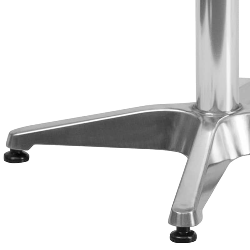 27.5" Round Aluminum Smooth Top Indoor-Outdoor Table with Base