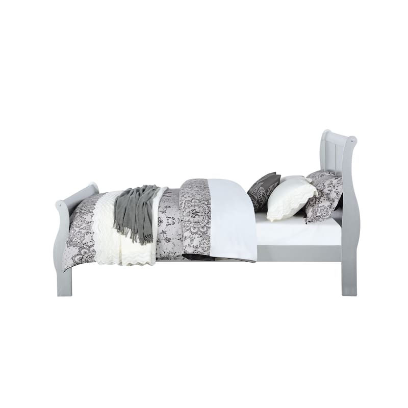 Louis Philippe Platinum Finish Twin Bed