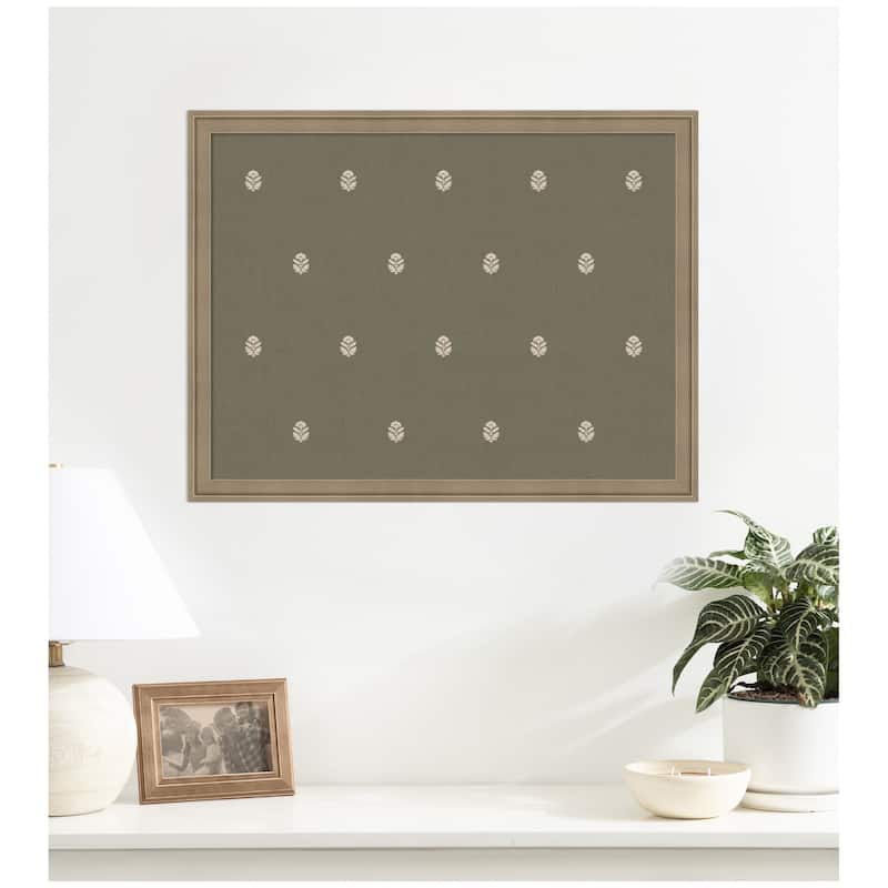 Kate and Laurel Pinboard Green Botanical Block Print