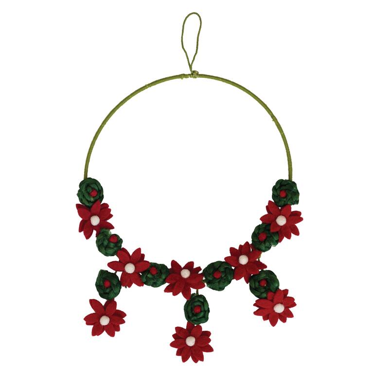 Handmade Wool Felt Flower Wreath