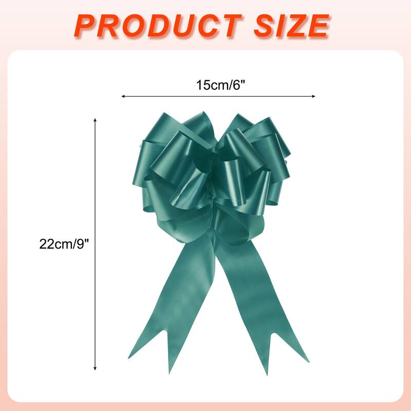 10pcs Large Pull Bow Big Gift Wrapping Bows Ribbon for Christmas Bow - Dark Green - 6 Inch