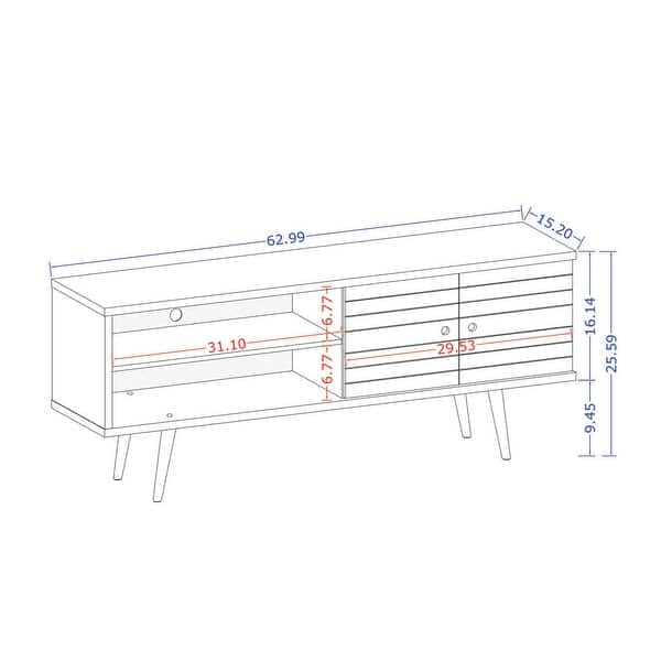 Liberty Mid-Century Modern 3-Shelf TV Stand