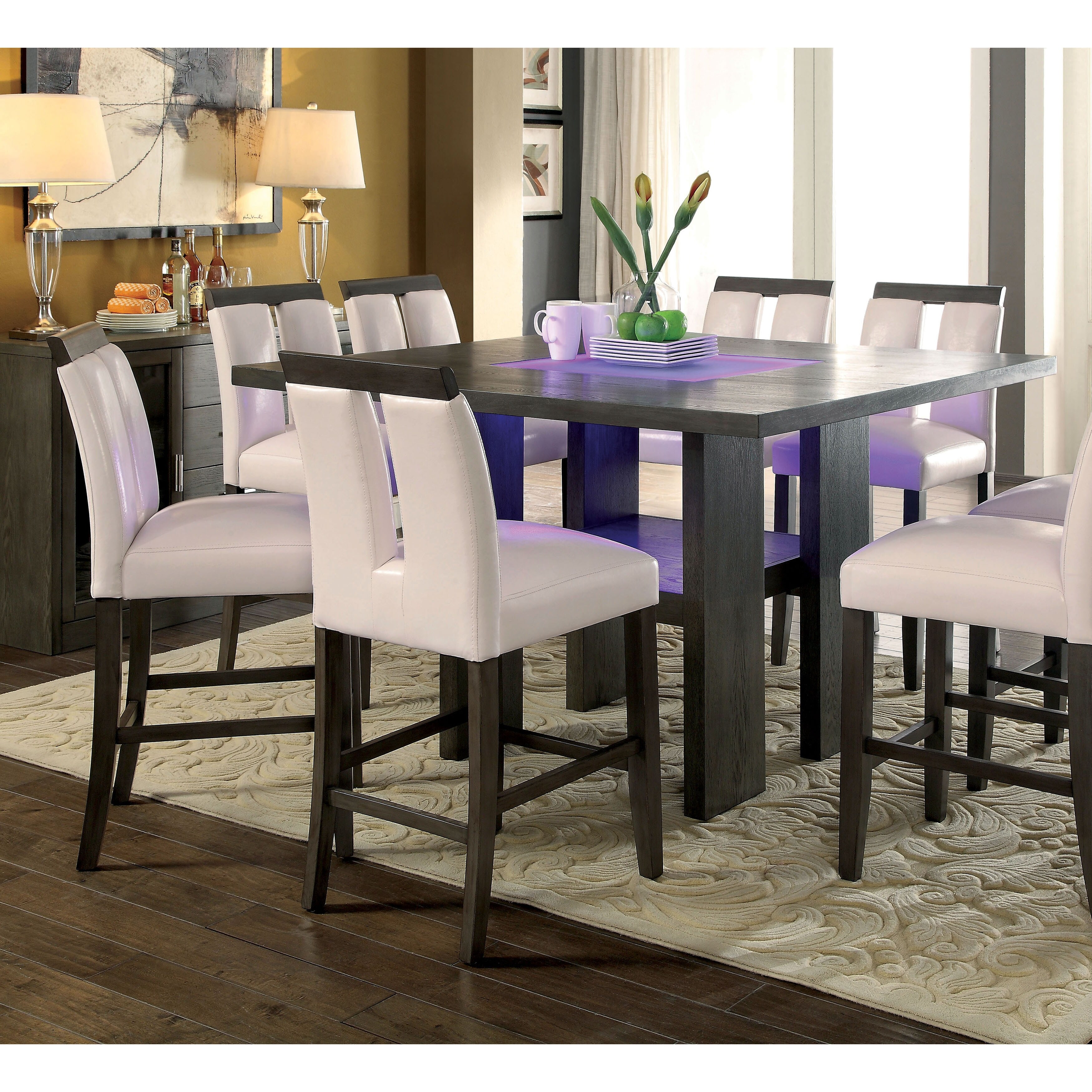Shop Furniture Of America Quia Contemporary Grey 7 Piece Counter Table Set On Sale Overstock 25325100