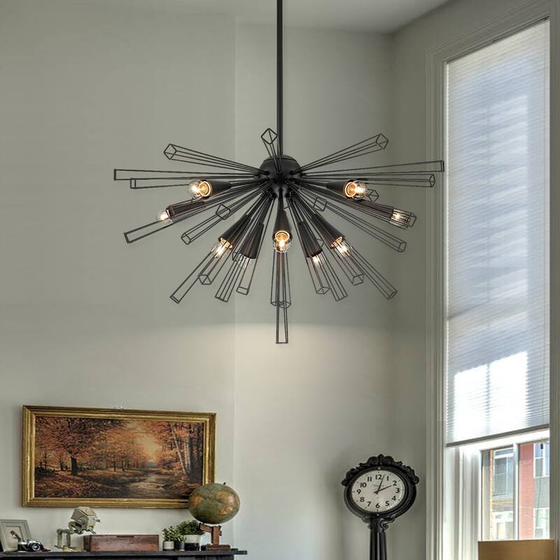 OYIPRO 10-Light 34" W Contemporary Large Geometric Sputnik Sphere Chandelier