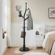 preview thumbnail 10 of 15, Rubberwood Freestanding Coat Rack, Entryway Coat Tree with Hooks - 74"H x 16.5"Dia