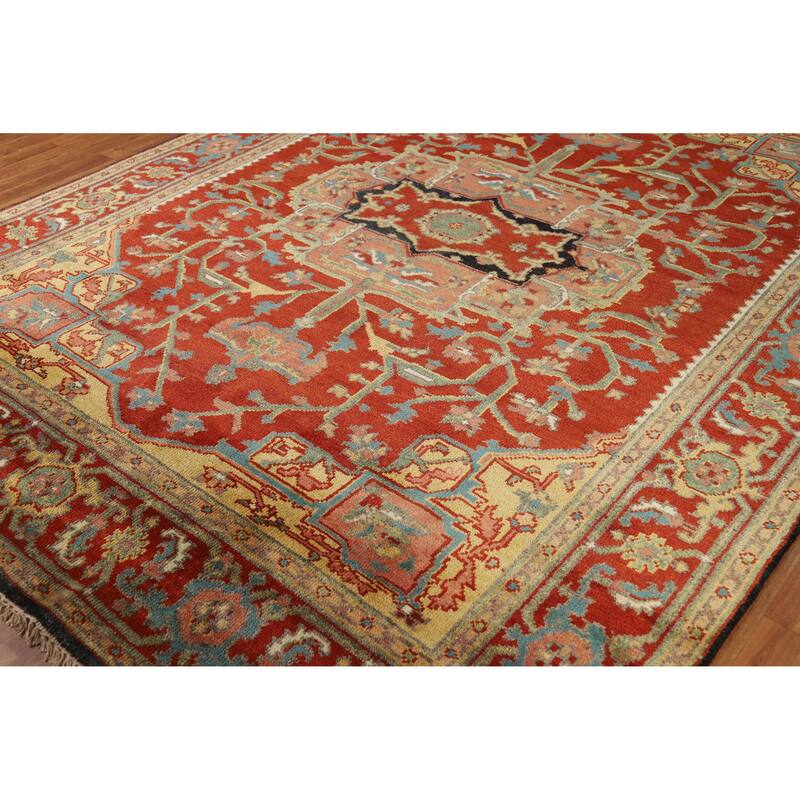 Heriz Serapi Indian Area Rug Handmade Wool Carpet - 7'11" x 9'11"