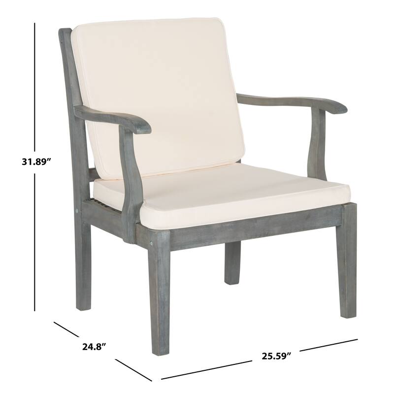 SAFAVIEH Outdoor Maryam Acacia Wood 4-Piece Patio Set - 48W x 32D x 25H