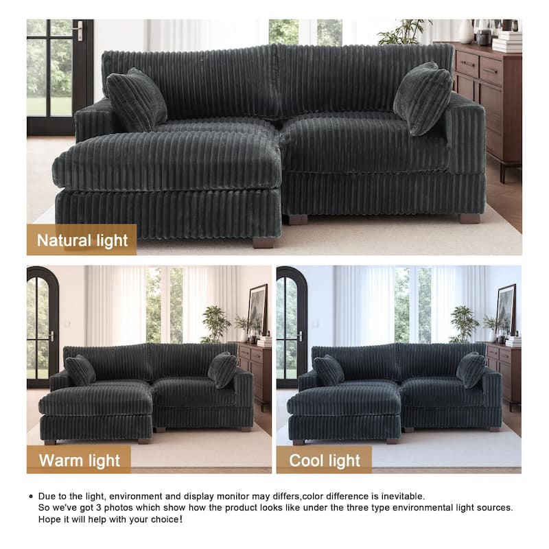 Oversized Plush Modular Sectional Sofa Set L Shaped Couch