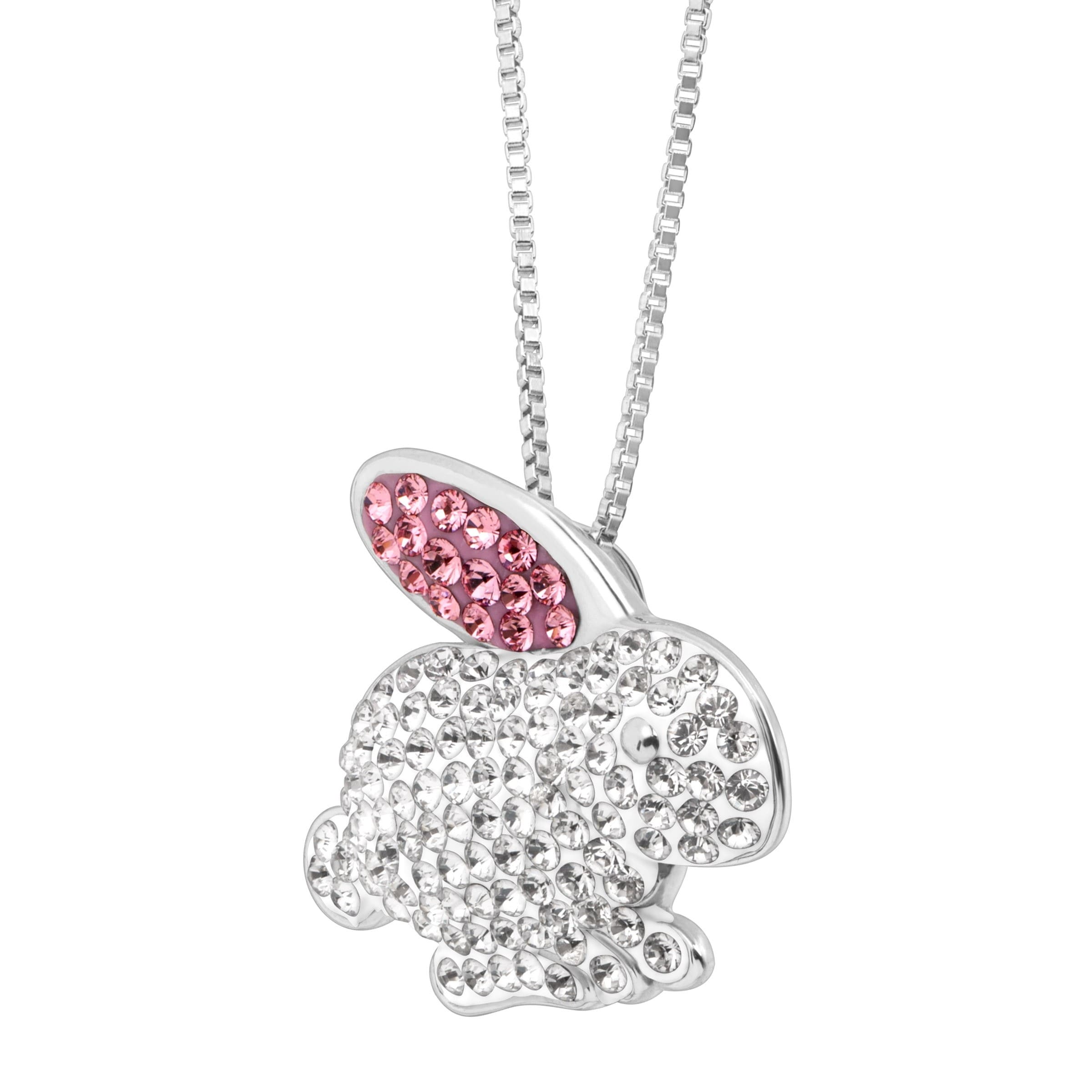 Silver Yellow Plated Rabbit With Hearts Charm 23mm