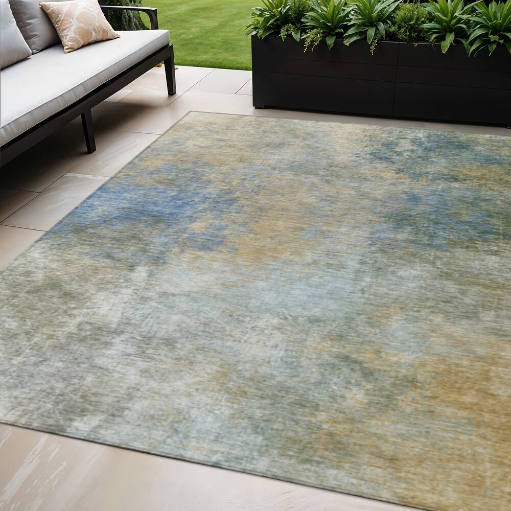 HomeRoots Abstract Transitional Rectangle Outdoor Rug