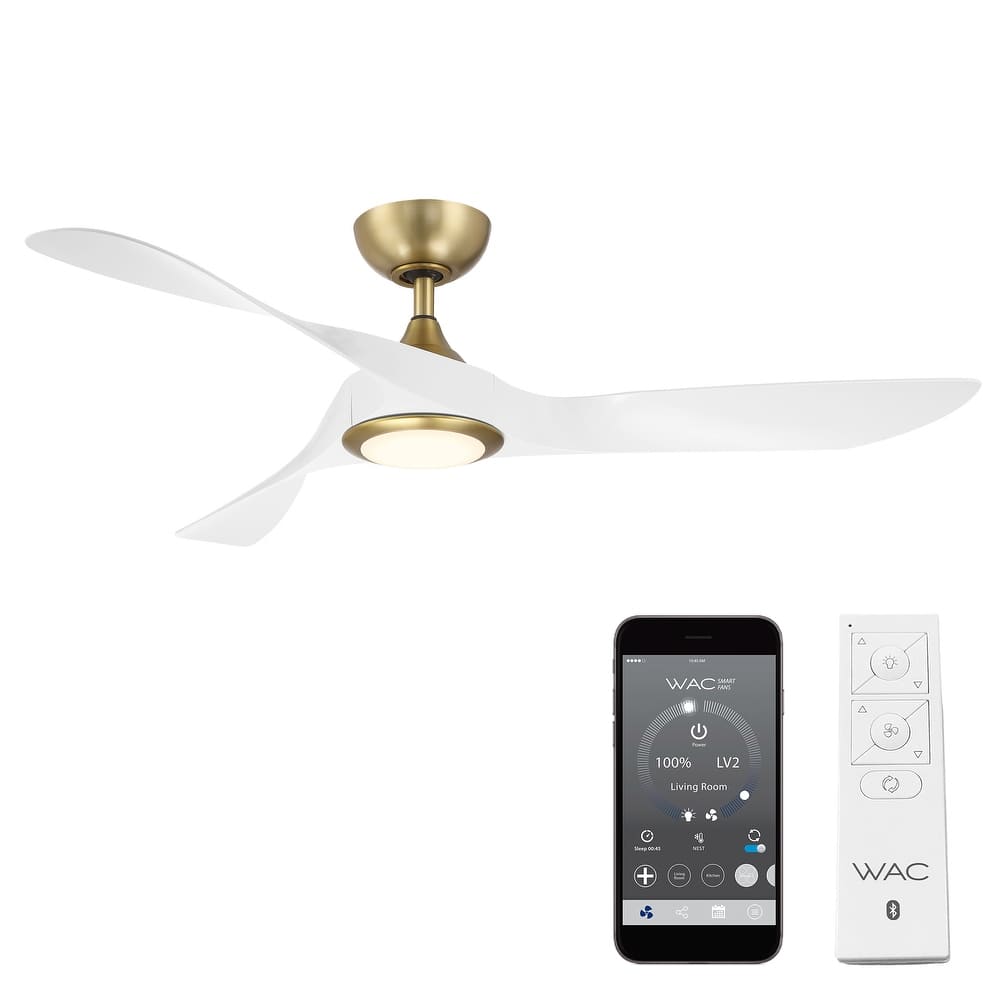 Swirl Indoor/Outdoor 3-Blade Smart Ceiling Fan 54in with 3000K LED and Remote Control. - 54