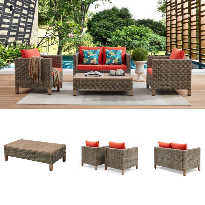 4 - Person Outdoor Seating Group with Cushions