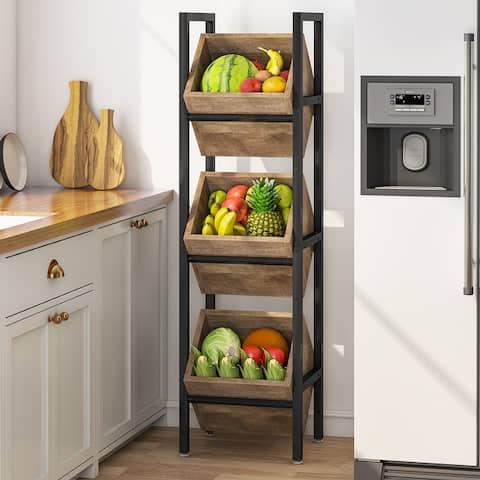 Freestanding Floor Wooden Wine Storage Stand