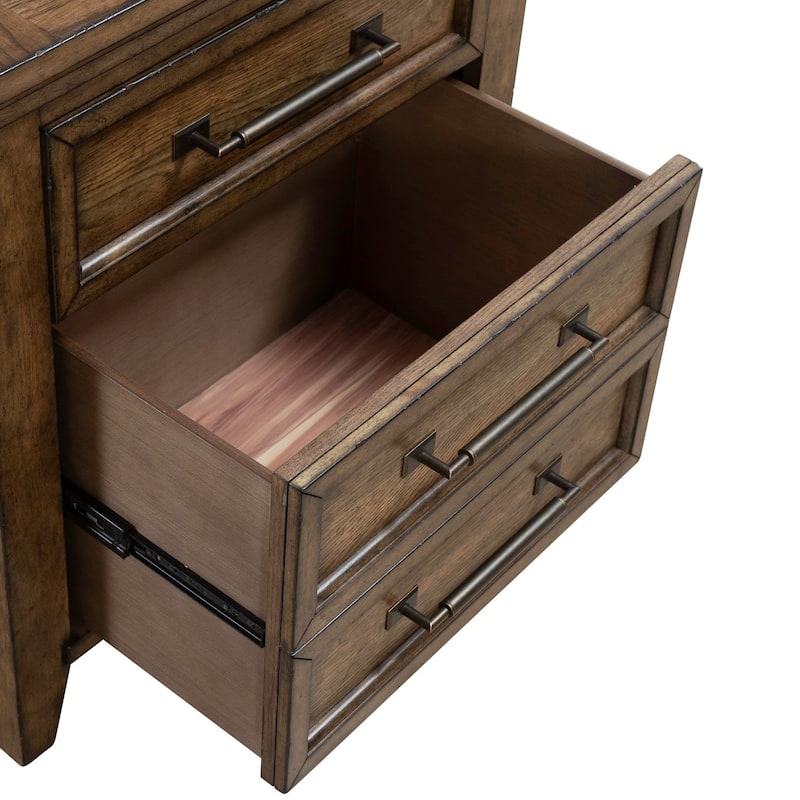 Liberty Furniture Carolina Park Panel Bed, Dresser & Mirror, Chest, Nightstand - King, Queen