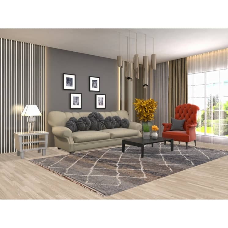 Trellis / Moroccan Oriental Area Rug Hand-Knotted Wool Carpet - 6'0" x 10'2"