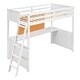 preview thumbnail 12 of 15, Solid Construction Twin size Loft Bed with Desk and Writing Board, Wooden Loft Bed
