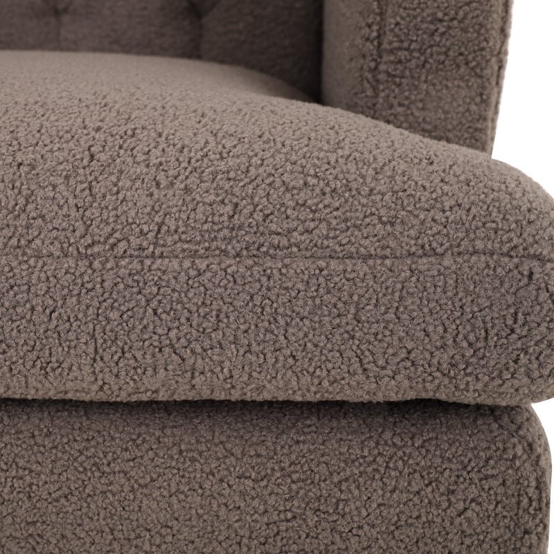 Roomfitters Upholstered Accent Chair Tufted Armchair for Living Room and Bedroom, Beige