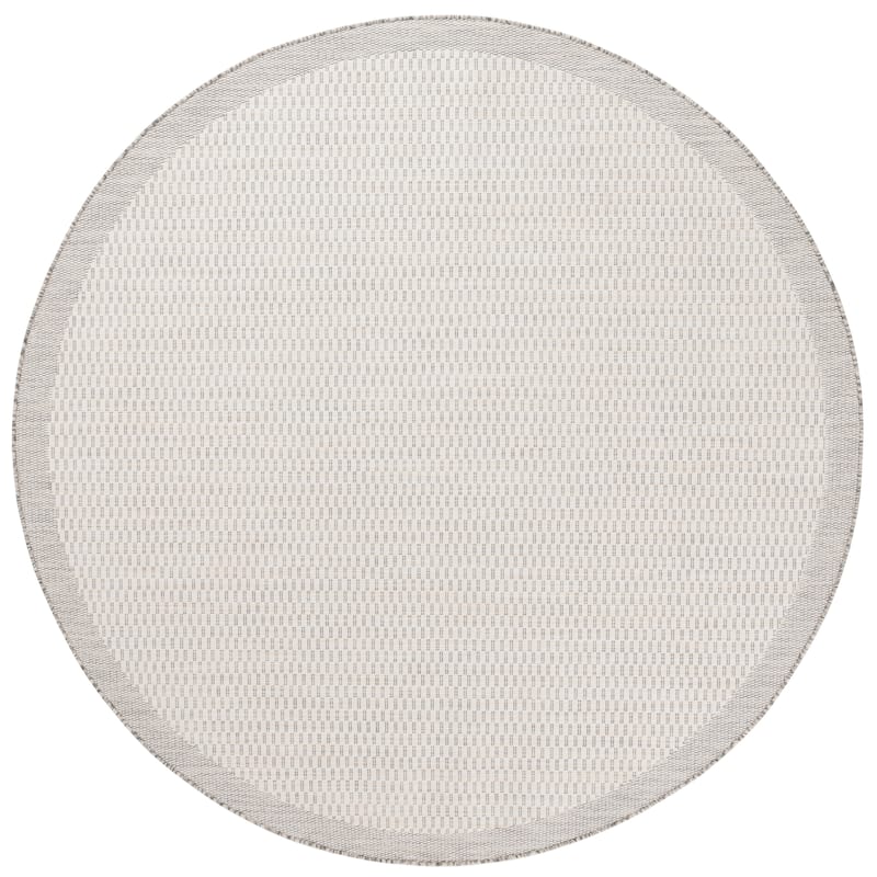 SAFAVIEH Beach House Baldvina Transitional Rug - 6'7" Round - Ivory/Light Grey