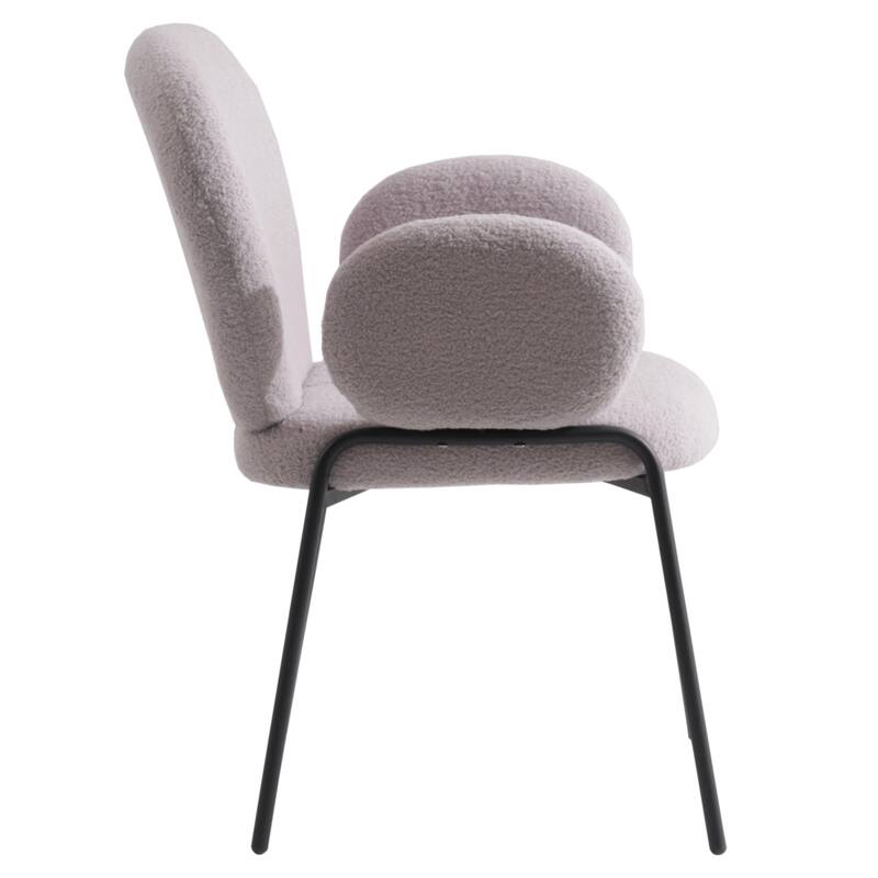 Celestial Boucle Upholstered Iron Dining Chairs by LeisureMod