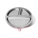 preview thumbnail 7 of 7, Baby Round Divided Plate Stainless Steel and Silicone  Stainless Steel & Silicone|Pink