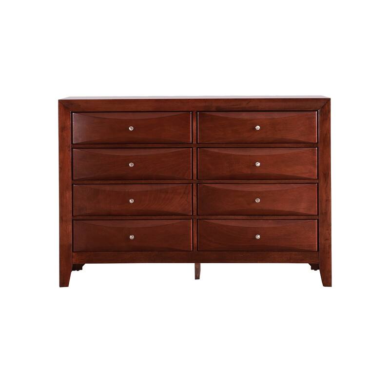 8-Drawer Cherry Dresser with Classic Style, Wide Smooth Drawers, and Ample Storage for Bedroom Organization