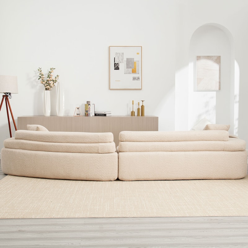Frameless Sofa with Sponge Construction, ARC Armrests, No Assembly Required