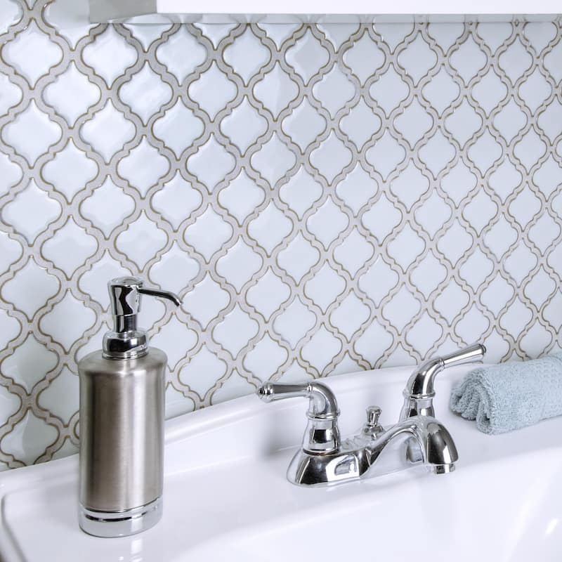 Merola Tile Hudson Tangier Silk White 12-3/8" x 12-3/8" Porcelain Floor and Wall Tile