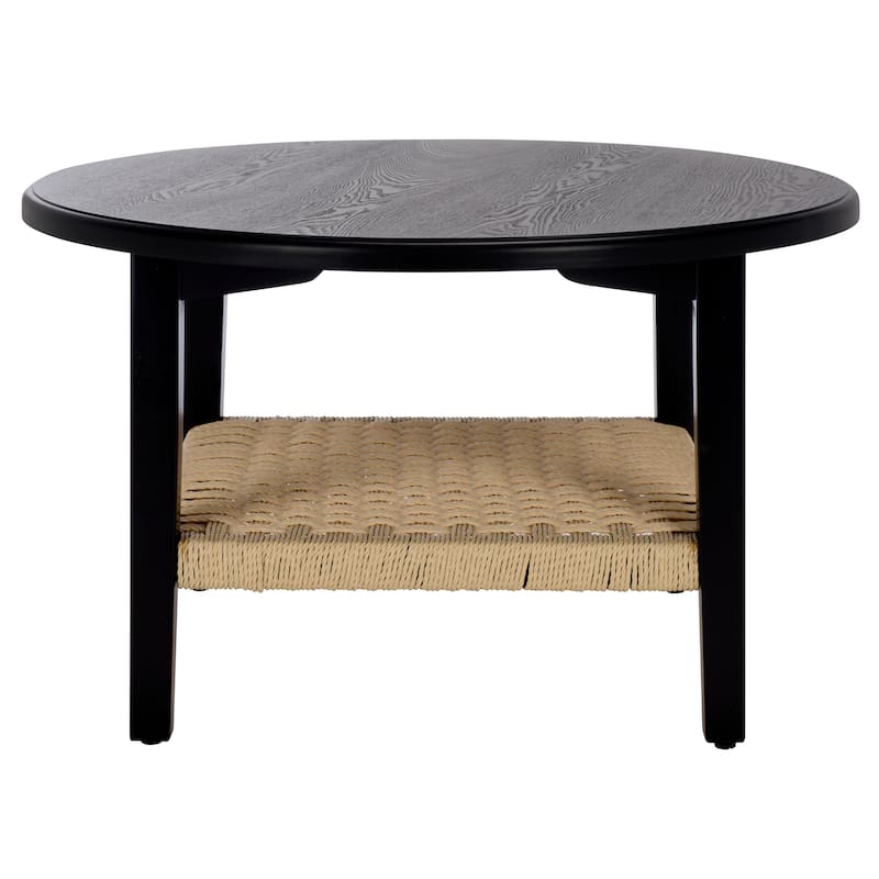 SAFAVIEH Home Nomand 1-Shelf Coffee Table - 32"W x 32"D x 19"H - Black/Natural