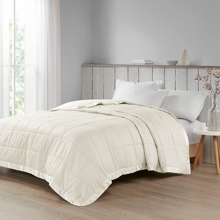 Madison Park Cambria Oversized Down Alternative Blanket with Satin Trim