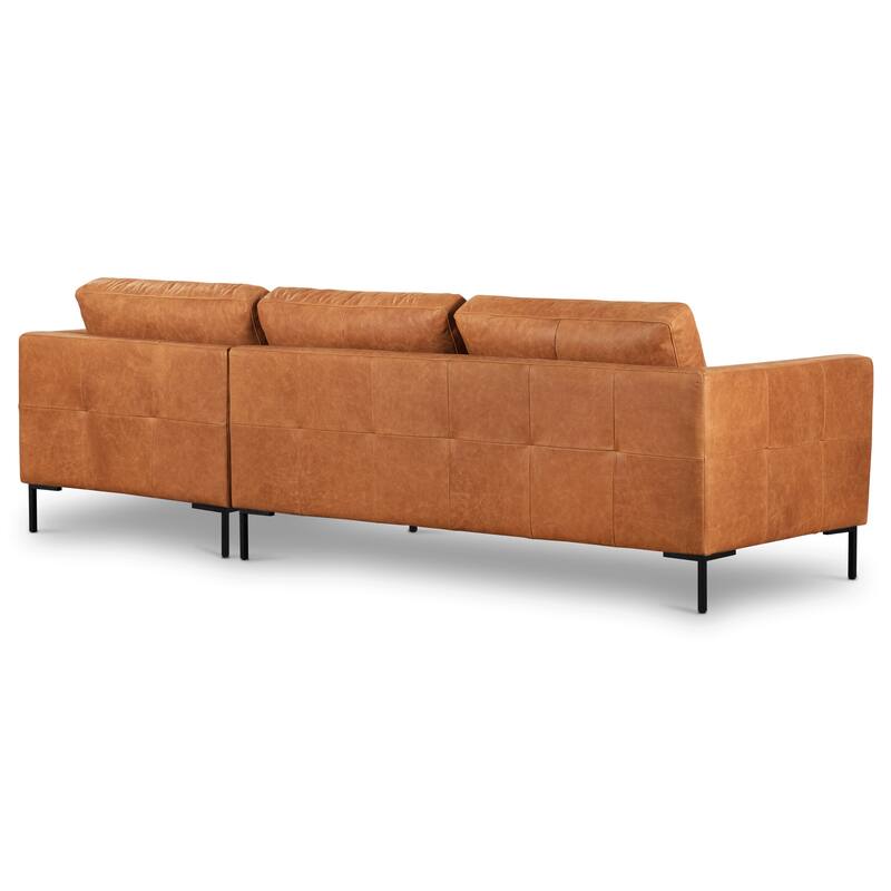 Poly & Bark Calle 114" Right-Facing Sectional - Full Grain Genuine Italian Leather