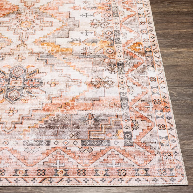 Livabliss Gila Traditional Medallion Machine Washable Area Rug