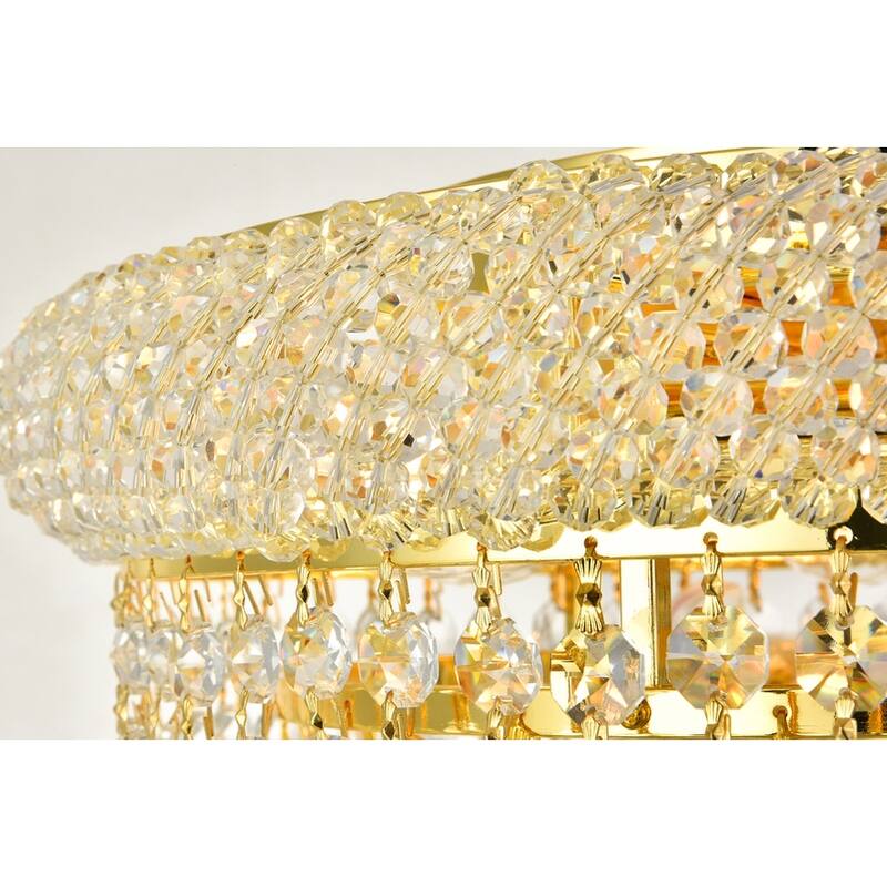 Somette Geneva 6-light Royal Cut Crystal and Gold Flush Mount