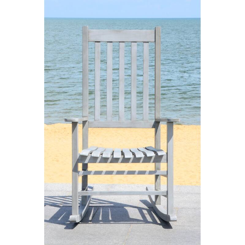 SAFAVIEH Outdoor Marilijn Acacia Wood Rocking Chair - 26W x 45D x 34H