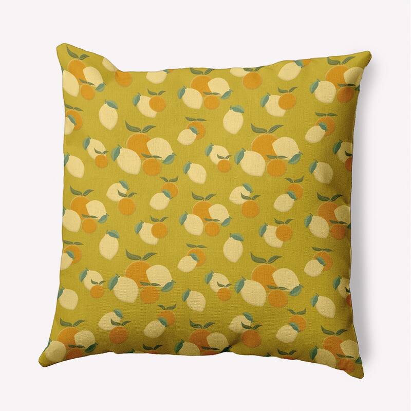 Oranges and Lemons Decorative Throw Pillow - 18" x 18" - Mustard