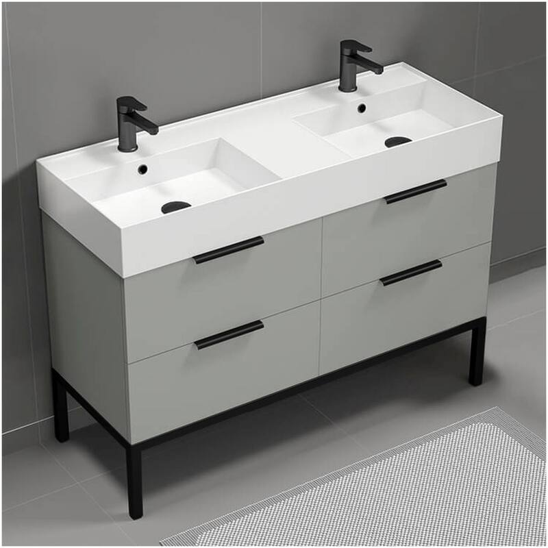 Nameeks Derin-4818-2 Derin 48" Free Standing Double Basin Vanity Set
