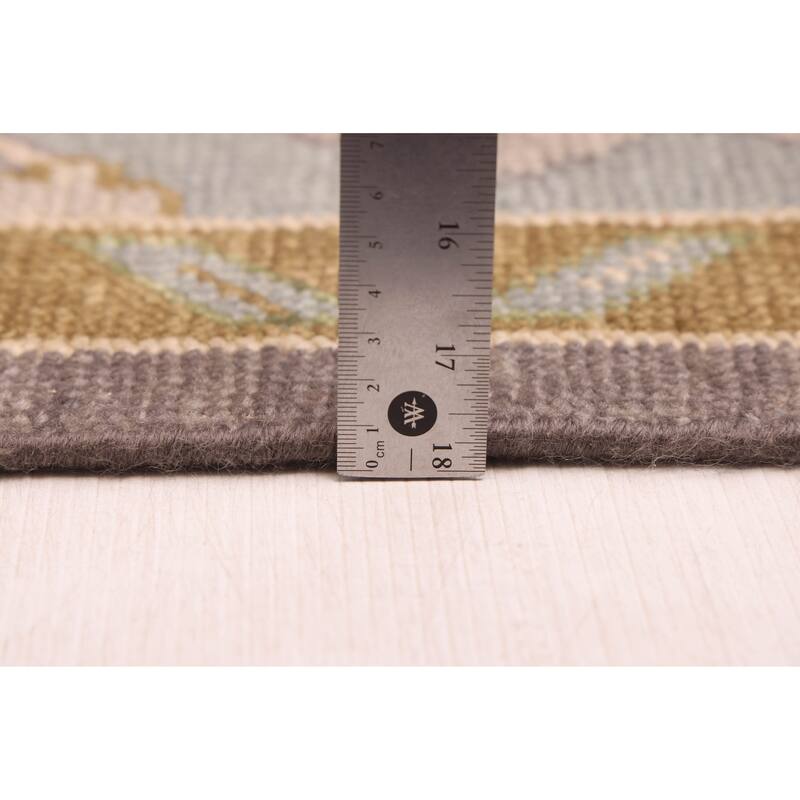 ECARPETGALLERY Hand-knotted Modern Oushak Dark Grey Wool Rug - 7'11 x 9'9