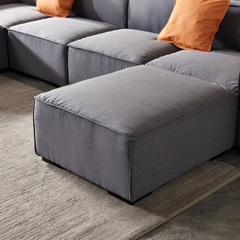 Modular Sofa with Convertible Ottoman Chaise