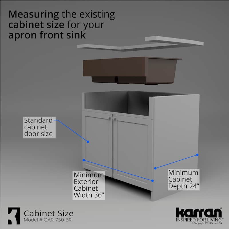 Karran Retrofit Apron Front Quartz Double Bowl Kitchen Sink