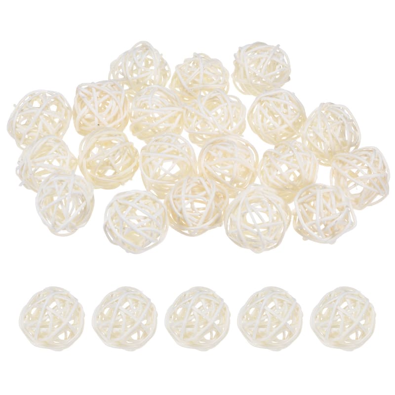 20-Pack Wicker Rattan Balls 1.6 Inch for Christmas/Weddings/DIY