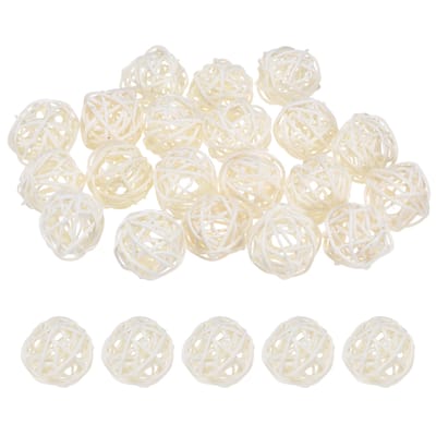 20-Pack Wicker Rattan Balls 1.6 Inch for Christmas/Weddings/DIY