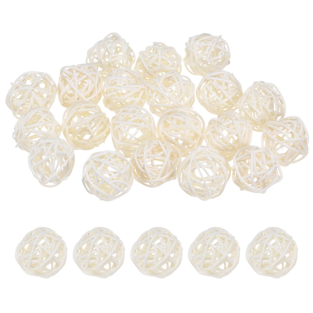 20-Pack Wicker Rattan Balls 1.6 Inch for Christmas/Weddings/DIY