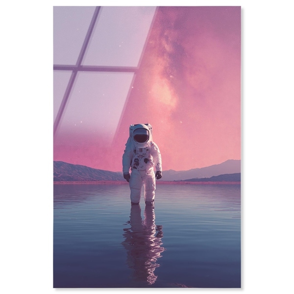 Synthwave Spacewalker II Astronaut Art Acrylic Print by Art Remedy