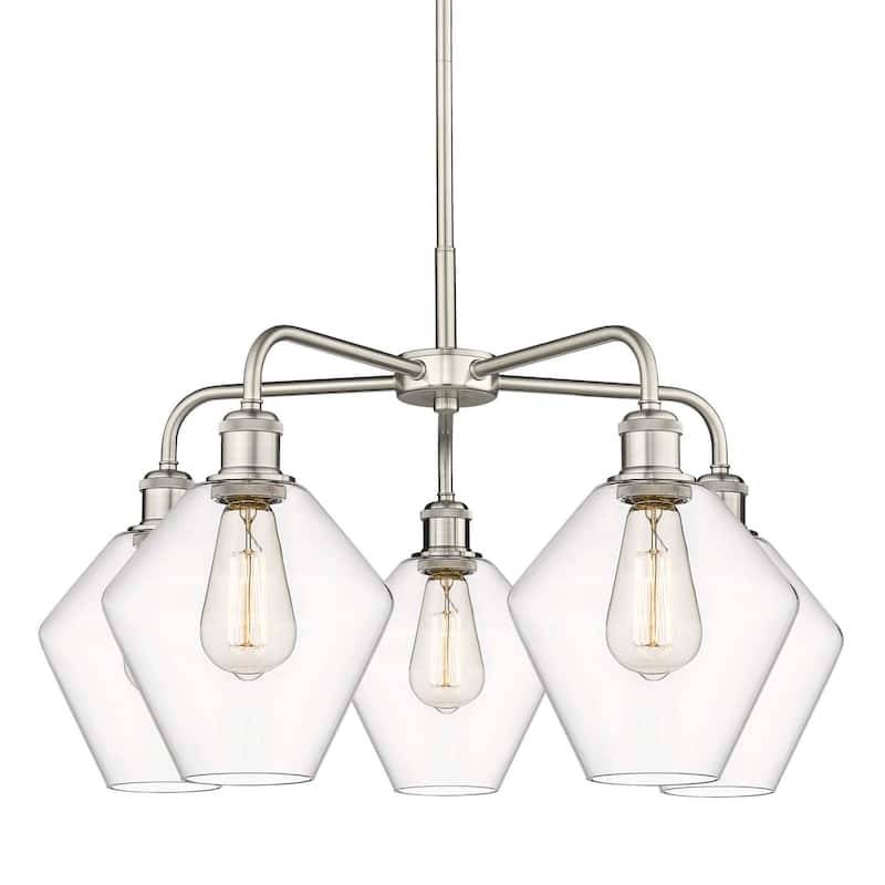 Innovations Lighting 516-5CR-17-26 Cindyrella Chandelier Cindyrella 5 - Satin Nickel / Clear