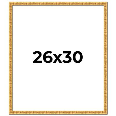 26x30 Frame Gold Real Wood Picture Frame Width 1 inches | Interior